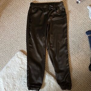 Sleek dark green  Satin Joggers